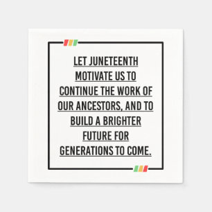 Juneteenth Quotes, Freedom of African American. Napkins