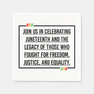 Juneteenth Quotes, Freedom of African American. Napkins