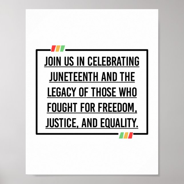 Juneteenth Quotes, Freedom of African American. Poster (Front)