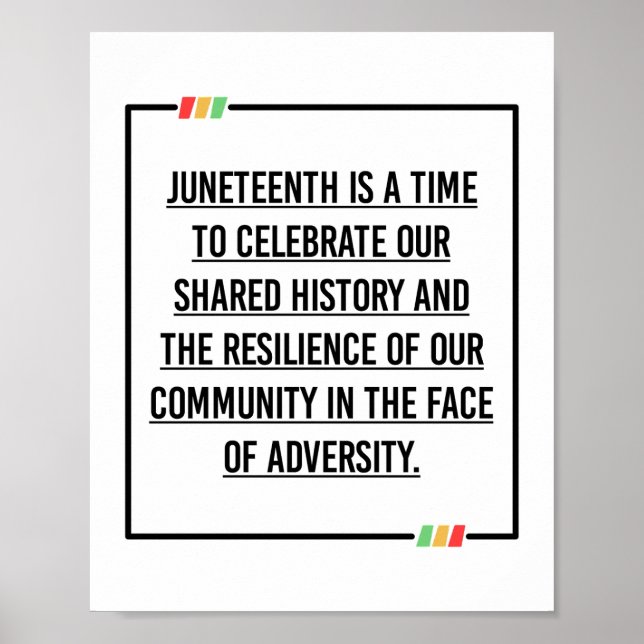 Juneteenth Quotes, Freedom of African American. Poster (Front)