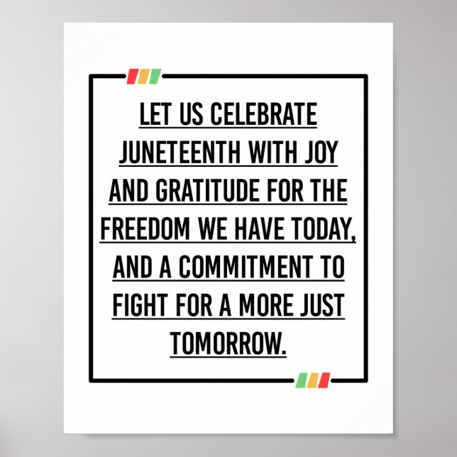 Juneteenth Quotes, Freedom of African American. Poster (Front)