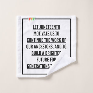 Juneteenth Quotes, Freedom of African American. Wash Cloth