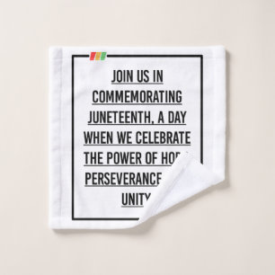 Juneteenth Quotes, Freedom of African American. Wash Cloth