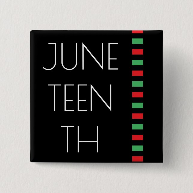 Juneteenth Red Black Green Freedom Celebration Button (Front)