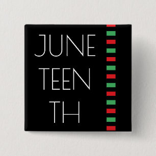 Juneteenth Red Black Green Freedom Celebration Button