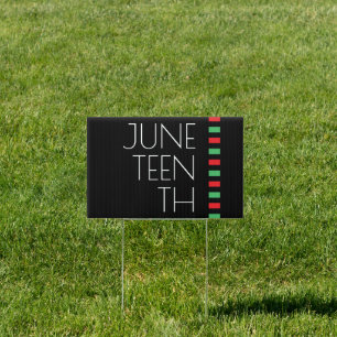 Juneteenth Red Black Green Freedom Celebration Sign