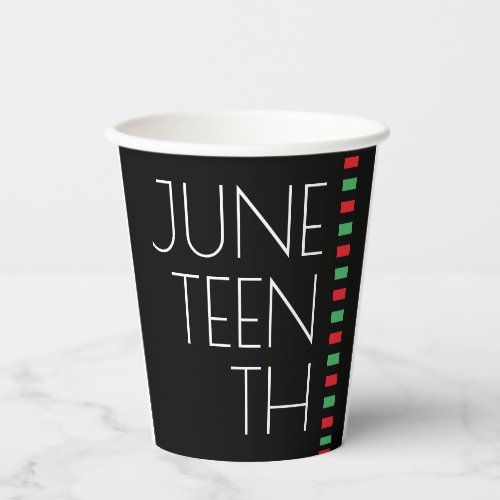 Juneteenth Red Black Green Holiday Paper Cups