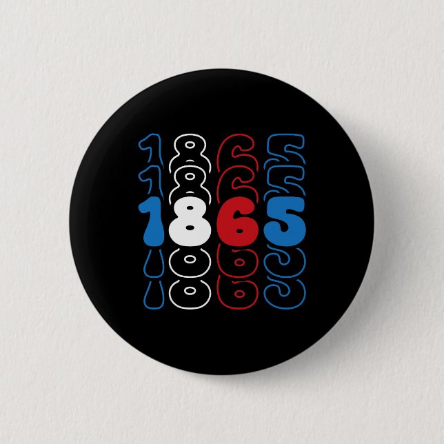 Juneteenth Red White Blue Flag Colors 1865  Button (Front)