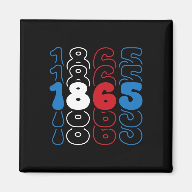 Juneteenth Red White Blue Flag Colors 1865  Magnet (Front)