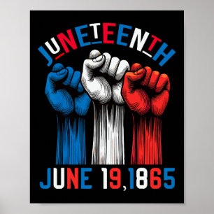 Juneteenth Red White Blue Flag Colors 19 June 1865 Poster