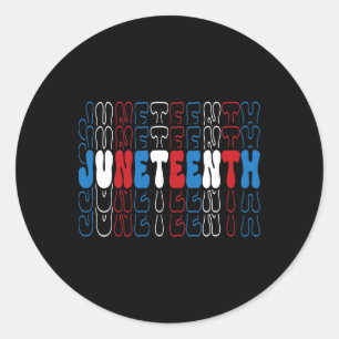 Juneteenth Red White Blue Flag Colors 1 Classic Round Sticker