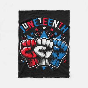 Juneteenth Red White Blue Flag Colors Fleece Blanket