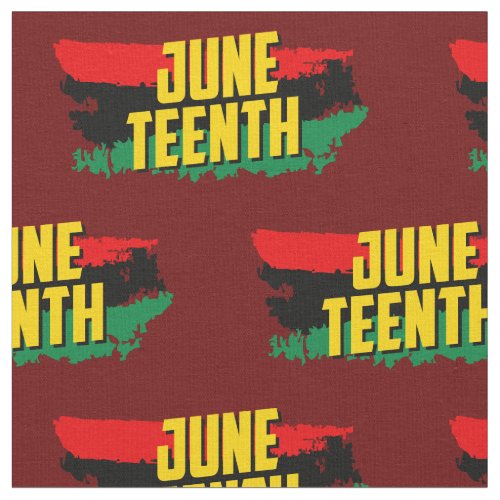 Juneteenth Red Yellow Green Black Paint Stripes    Fabric