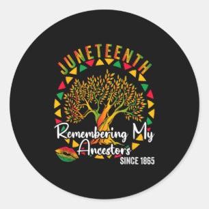 Juneteenth Remembering My Ancestors Colorful Tree  Classic Round Sticker