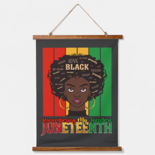 Juneteenth Remembering My Ancestors Girl Melanin Hanging Tapestry