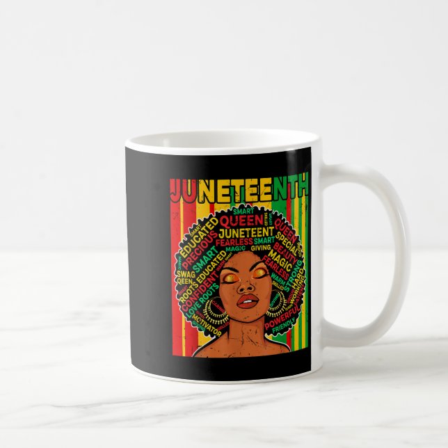 Juneteenth retro melanin queen african american coffee mug (Right)