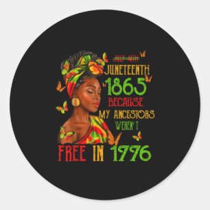 Juneteenth Shirt 1865 Black History African Americ Classic Round Sticker