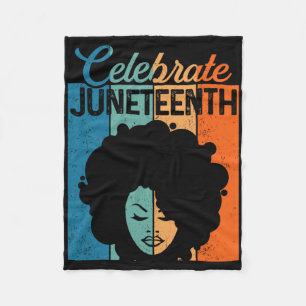 Juneteenth Shirt Afro Black Women 1865 Independenc Fleece Blanket