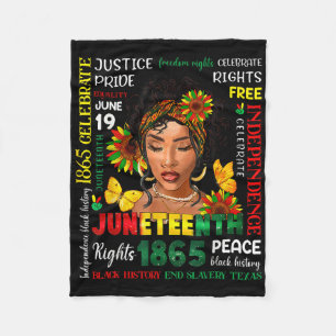 Juneteenth Shirts Celebrating Black Freedom 1865 B Fleece Blanket