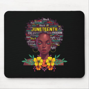 Juneteenth Shirts For Women Afro Beautiful Black P Mouse Pad