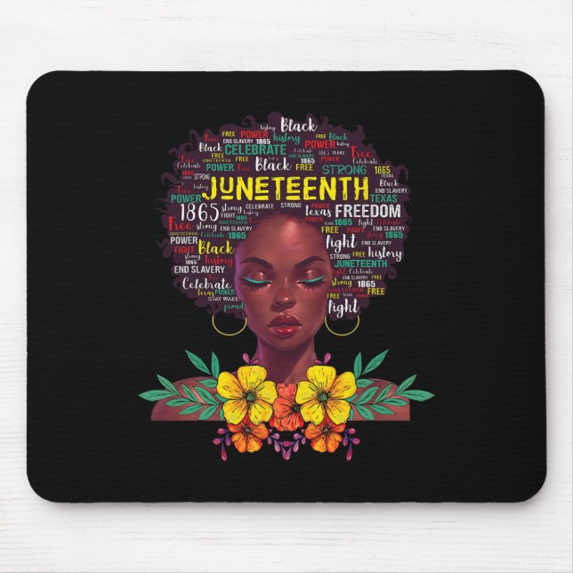 Juneteenth Shirts For Women Afro Beautiful Black P Mouse Pad (Front)