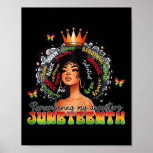 Juneteenth Shirts Women Celebrating Black Freedom Poster