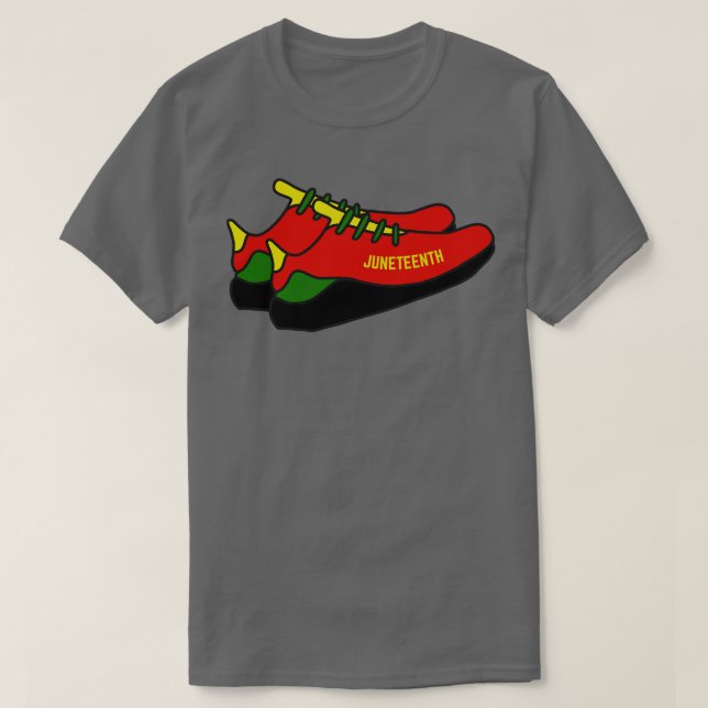 Juneteenth Sneakers Tennis Shoes T-Shirt (Design Front)