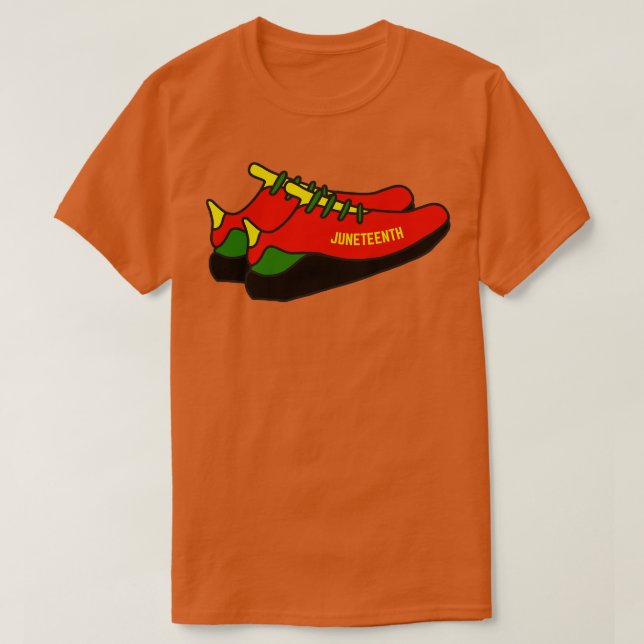 Juneteenth Sneakers Tennis Shoes T-Shirt (Design Front)