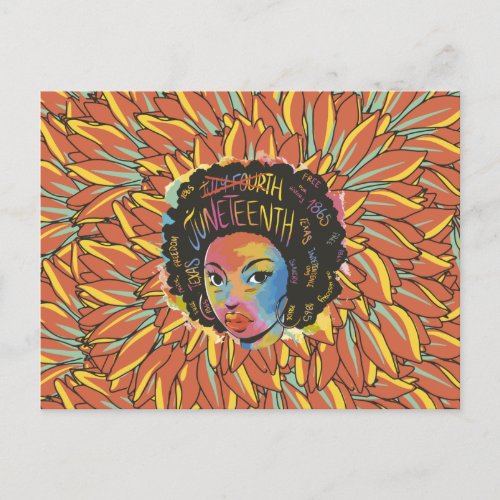 Juneteenth Sunflower _ 1865 Black Freedom Day Postcard