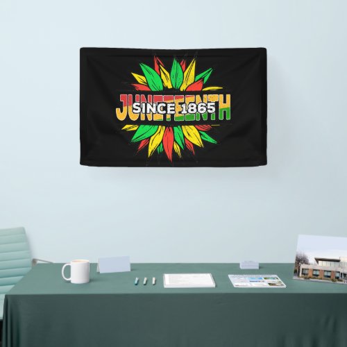 Juneteenth Sunflower 1865 Emancipation African Banner