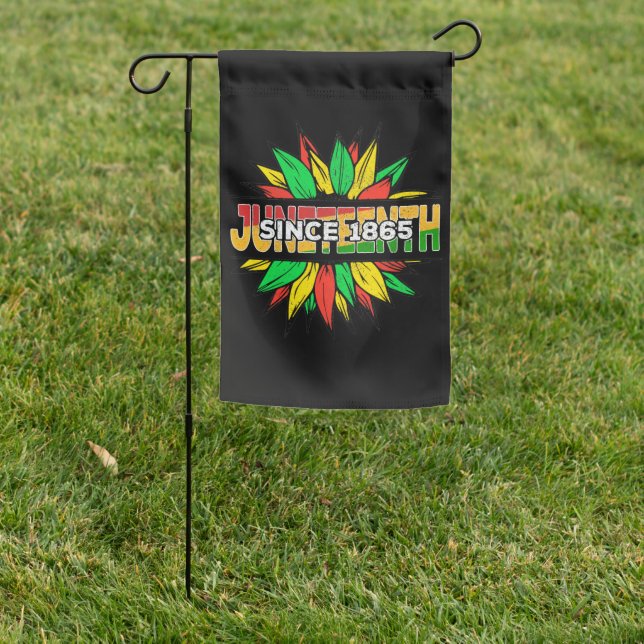 Juneteenth Sunflower 1865 Emancipation African Garden Flag (In SItu)