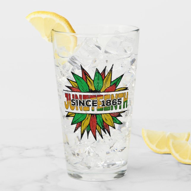 Juneteenth Sunflower 1865 Emancipation African Glass (Front Ice)