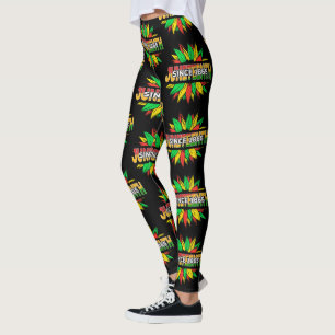 Juneteenth Sunflower 1865 Emancipation African Leggings