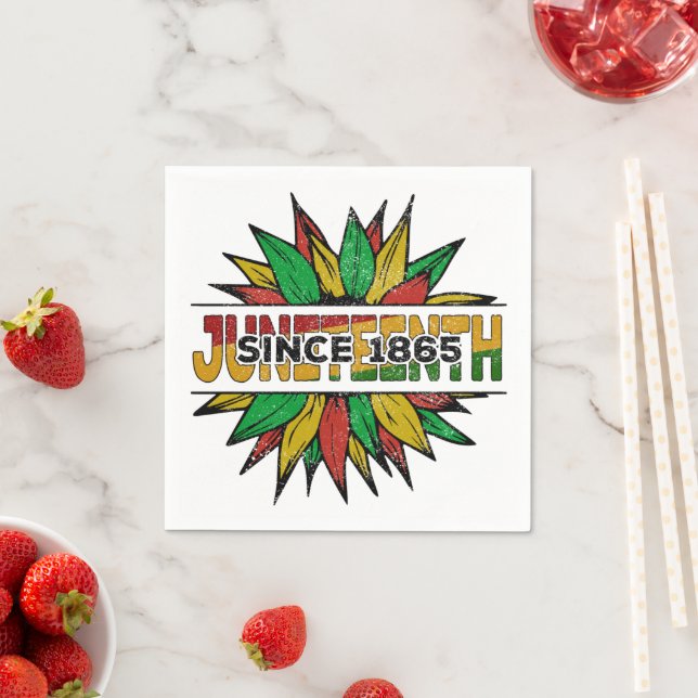 Juneteenth Sunflower 1865 Emancipation African Napkins (Insitu)