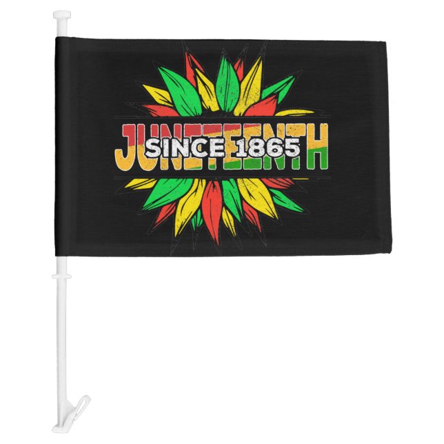 Juneteenth Sunflower 1865 Emancipation Car Flag (Front)