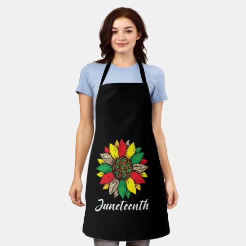 Juneteenth sunflower  African American holiday Apron