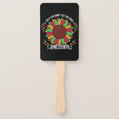 Juneteenth Sunflower Hand Fan