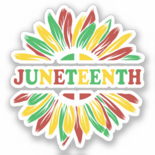 Juneteenth Sunflower Red Black Green Sticker