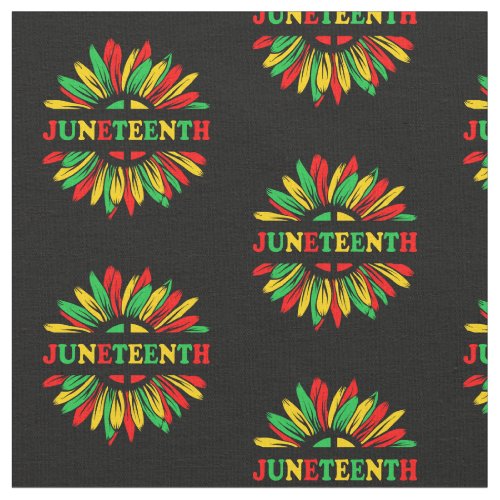 Juneteenth Sunflower Red Green Yellow Material Fab Fabric