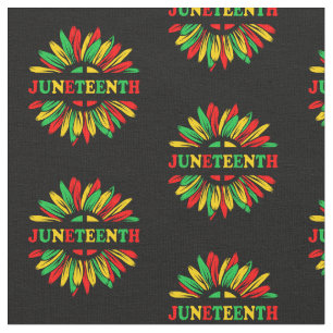 Juneteenth Sunflower Red Green Yellow Material Fabric