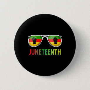 Juneteenth Sunglasses Black Pride Flag Fists Men W Button