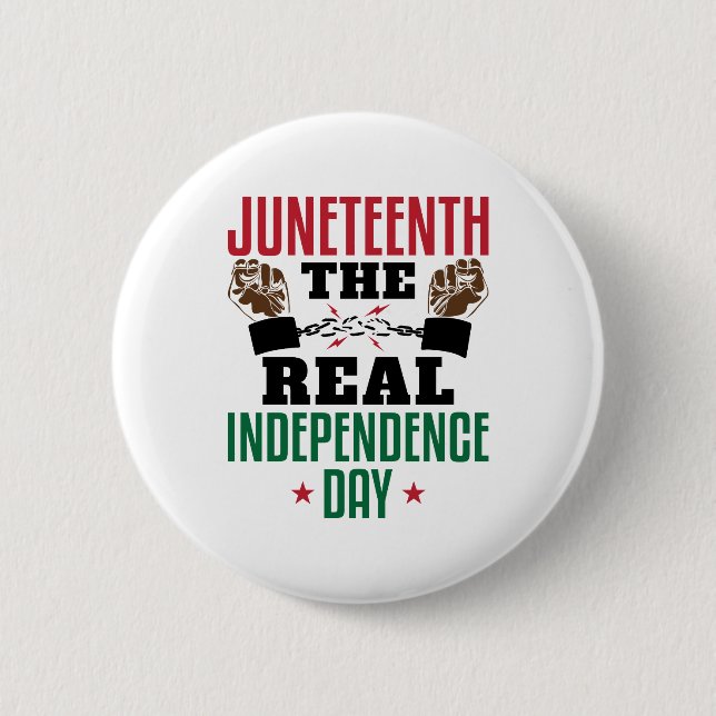 Juneteenth The Real Independence Day Button (Front)