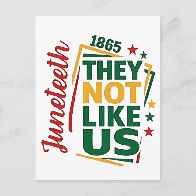 Juneteenth They Not Like Us 1865 Black History  Invitation Postcard (Front)