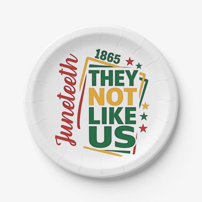 Juneteenth They Not Like Us 1865 Black History  Paper Plates (Front)