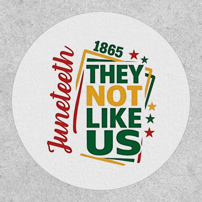 Juneteenth They Not Like Us 1865 Black History  Patch (Front)