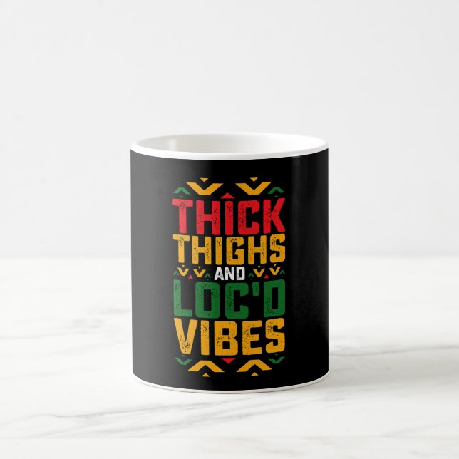 Juneteenth Thick Locd Vibes African American Coffee Mug (Center)