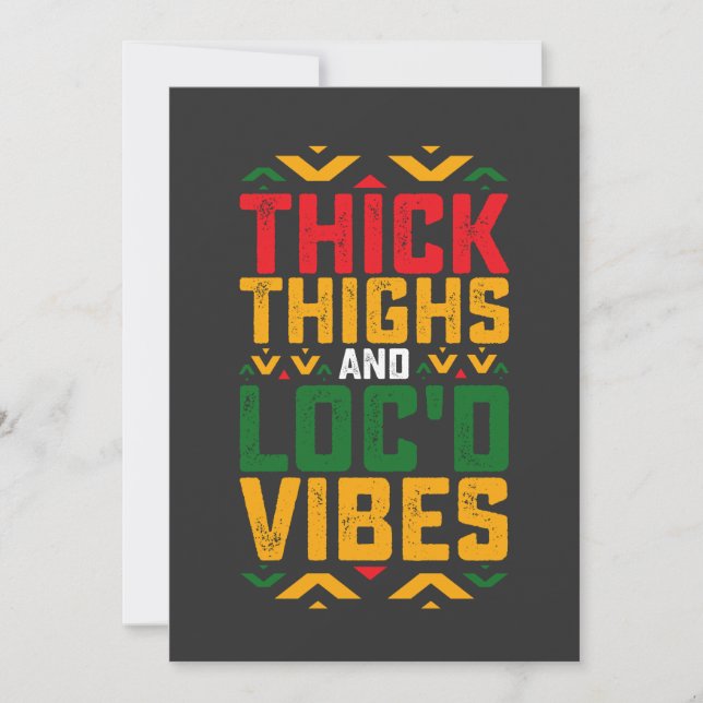 Juneteenth Thick Locd Vibes African American Invitation (Front)