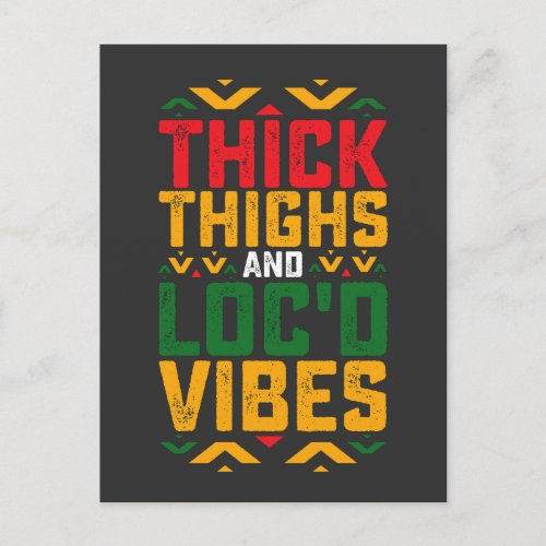 Juneteenth Thick Locd Vibes African American Invitation Postcard