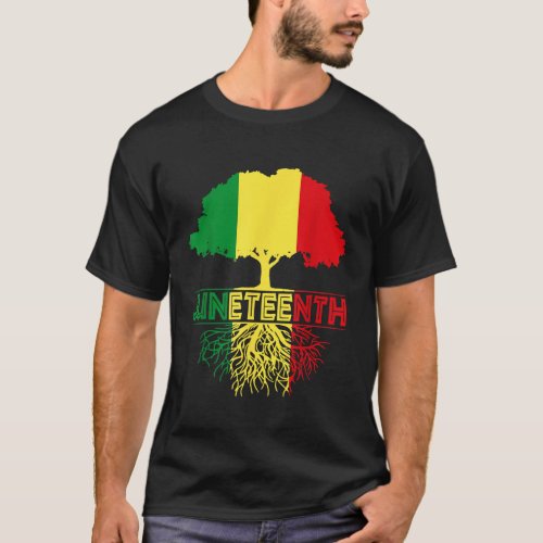 Juneteenth Tree African Root Afro Proud Black June T_Shirt