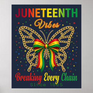 Juneteenth Vibes Coquette Bow Freedom Day Afro  Poster